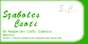 szabolcs csoti business card
